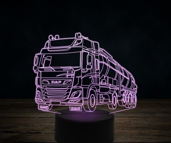 Beling 3D lampa,DAF CF450 fuel truck, 7 farebná K18