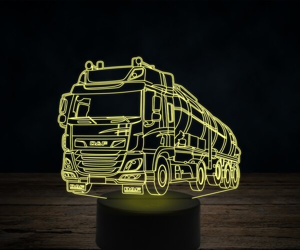 Beling 3D lampa,DAF CF450 fuel truck, 7 farebná K18