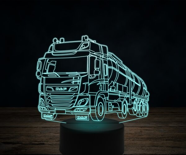 Beling 3D lampa,DAF CF450 fuel truck, 7 farebná K18