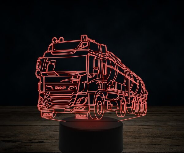 Beling 3D lampa,DAF CF450 fuel truck, 7 farebná K18