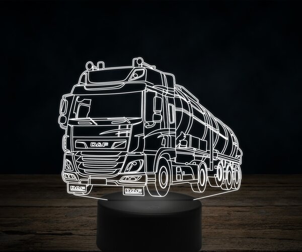 Beling 3D lampa,DAF CF450 fuel truck, 7 farebná K18