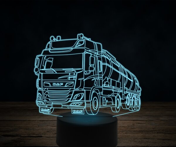 Beling 3D lampa,DAF CF450 fuel truck, 7 farebná K18