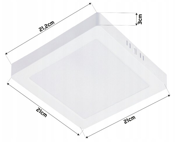ECOLIGHT Stropné svietidlo na povrchovú montáž LED stropné svietidlo 18W 4000K biele do obývačky