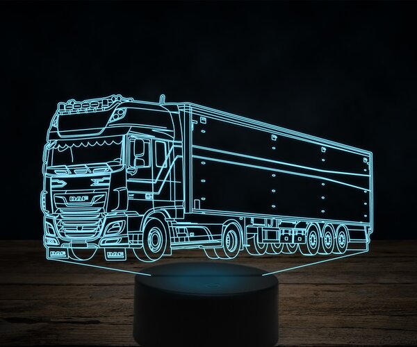 Beling 3D lampa,DAF XF commercial 2, 7 farebná K25