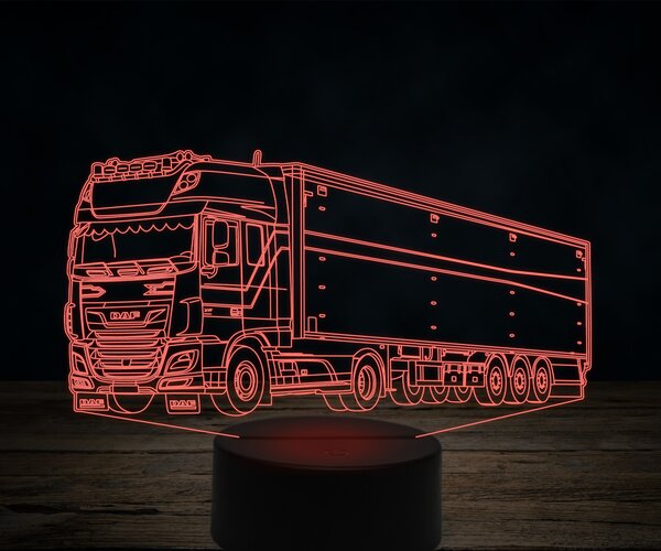 Beling 3D lampa,DAF XF commercial 2, 7 farebná K25