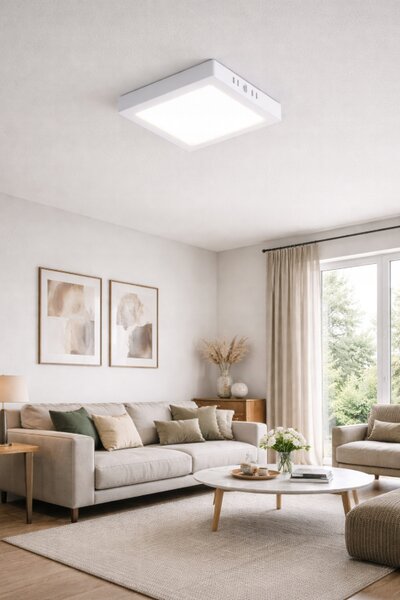 ECOLIGHT Stropné svietidlo na povrchovú montáž LED stropné svietidlo 18W 4000K biele do obývačky
