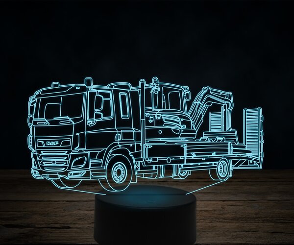 Beling 3D lampa,DAF CF s bágrom 2, 7 farebná K28