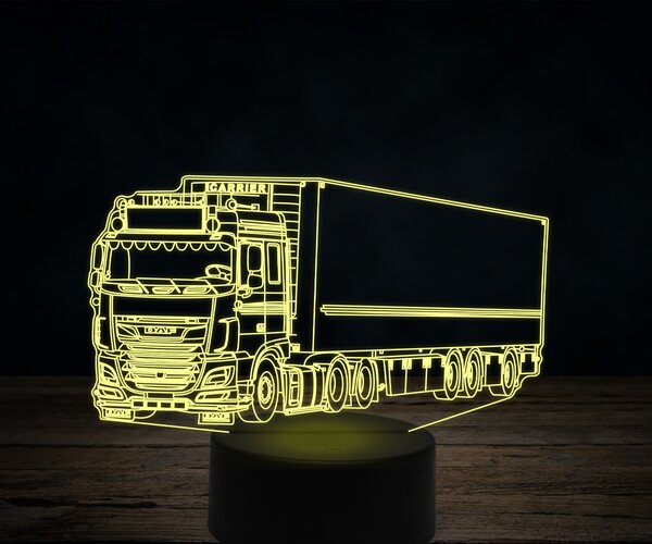 Beling 3D lampa,DAF chladiarenské auto, 7 farebná K30