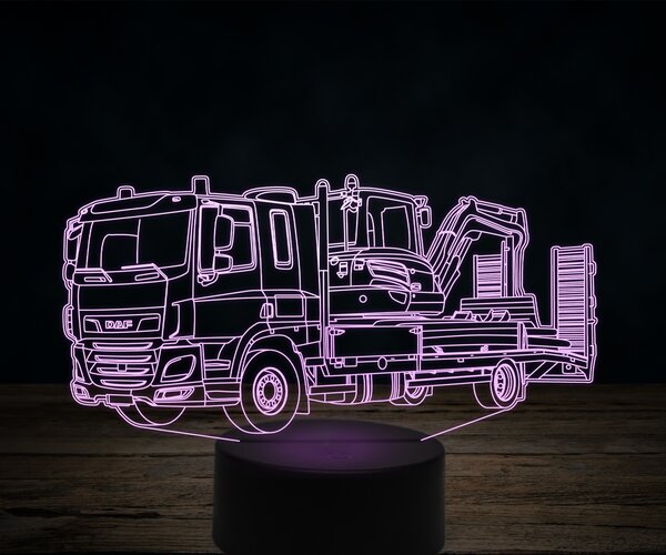 Beling 3D lampa,DAF CF s bágrom 2, 7 farebná K28