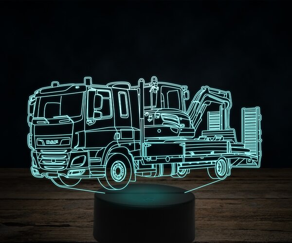 Beling 3D lampa,DAF CF s bágrom 2, 7 farebná K28