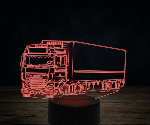 Beling 3D lampa,DAF chladiarenské auto, 7 farebná K30