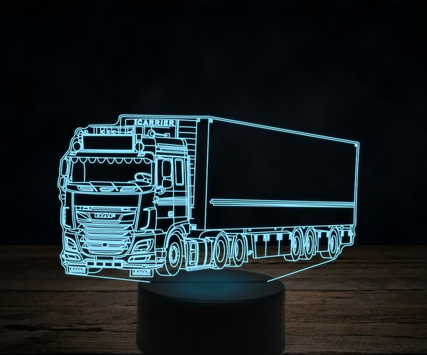 Beling 3D lampa,DAF chladiarenské auto, 7 farebná K30