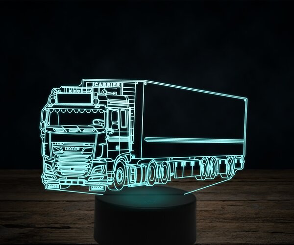 Beling 3D lampa,DAF chladiarenské auto, 7 farebná K30