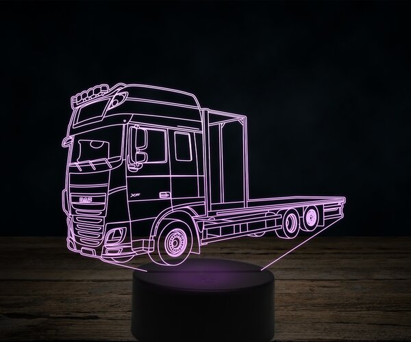 Beling 3D lampa,DAF Nákladné auto s plošinou 2, 7 farebná K32