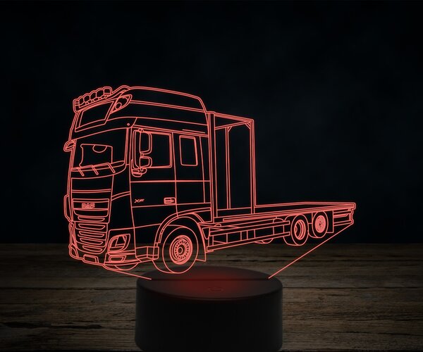 Beling 3D lampa,DAF Nákladné auto s plošinou 2, 7 farebná K32