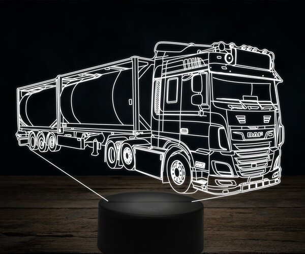 Beling 3D lampa,DAF XF480 palivové auto, 7 farebná K35