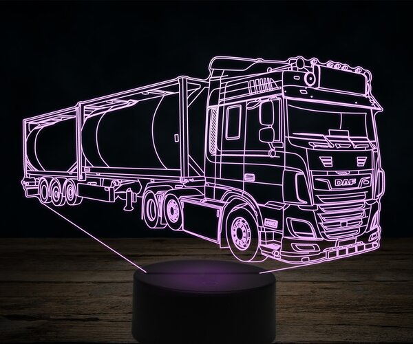 Beling 3D lampa,DAF XF480 palivové auto, 7 farebná K35