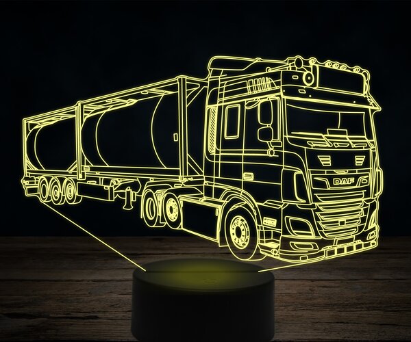 Beling 3D lampa,DAF XF480 palivové auto, 7 farebná K35