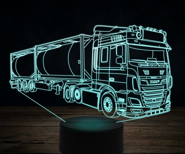 Beling 3D lampa,DAF XF480 palivové auto, 7 farebná K35