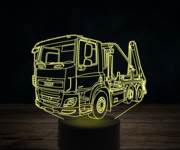 Beling 3D lampa,Nákladné auto DAF s manipulátorom, 7 farebná K33