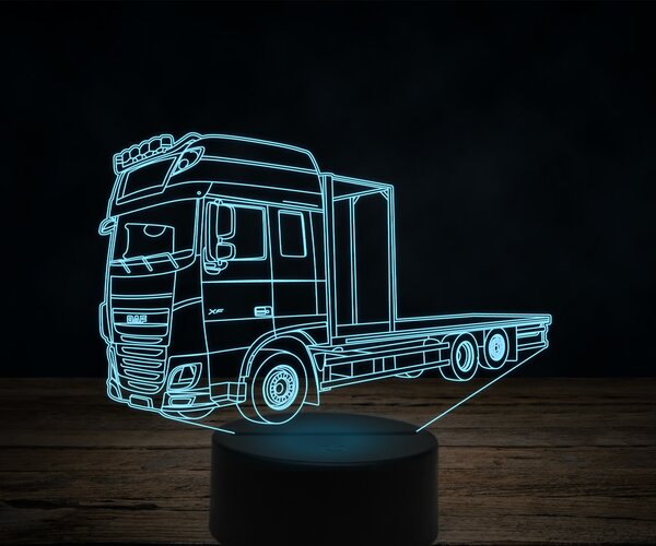 Beling 3D lampa,DAF Nákladné auto s plošinou 2, 7 farebná K32