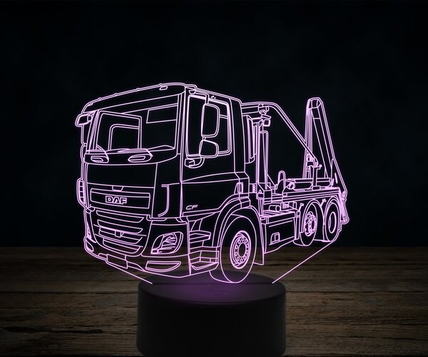 Beling 3D lampa,Nákladné auto DAF s manipulátorom, 7 farebná K33