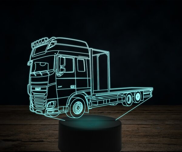 Beling 3D lampa,DAF Nákladné auto s plošinou 2, 7 farebná K32
