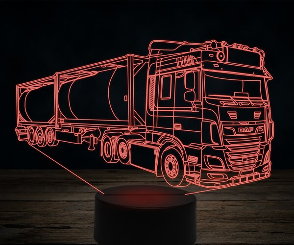 Beling 3D lampa,DAF XF480 palivové auto, 7 farebná K35