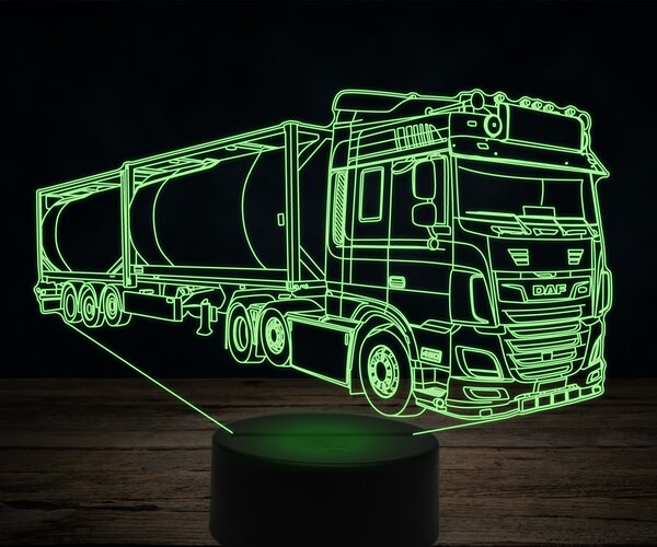 Beling 3D lampa,DAF XF480 palivové auto, 7 farebná K35