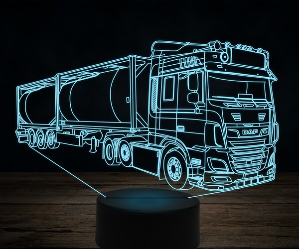 Beling 3D lampa,DAF XF480 palivové auto, 7 farebná K35