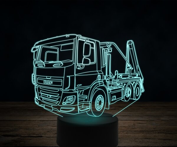 Beling 3D lampa,Nákladné auto DAF s manipulátorom, 7 farebná K33