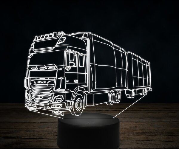 Beling 3D lampa,DAF XF s návesom, 7 farebná K37