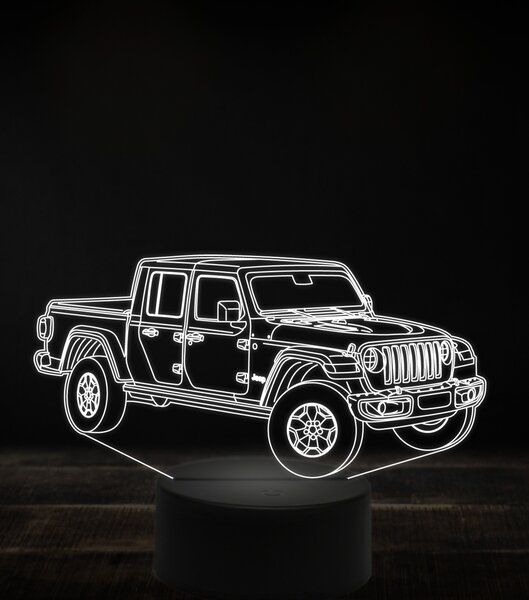 Beling 3D lampa, Jeep gladiator, 7 farebná, VBN2