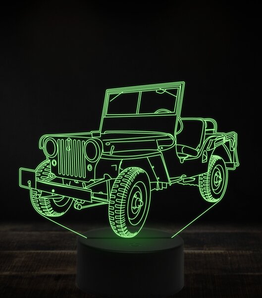 Beling 3D lampa, Jeep Willys MB 7 farebná, VBN3