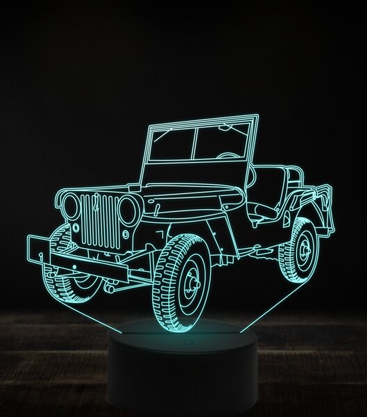 Beling 3D lampa, Jeep Willys MB 7 farebná, VBN3