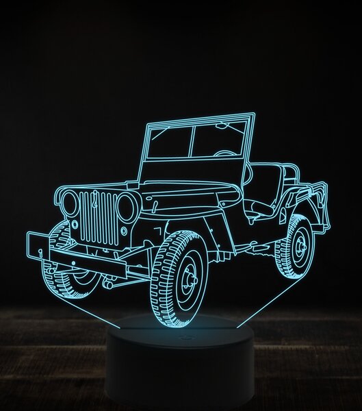 Beling 3D lampa, Jeep Willys MB 7 farebná, VBN3