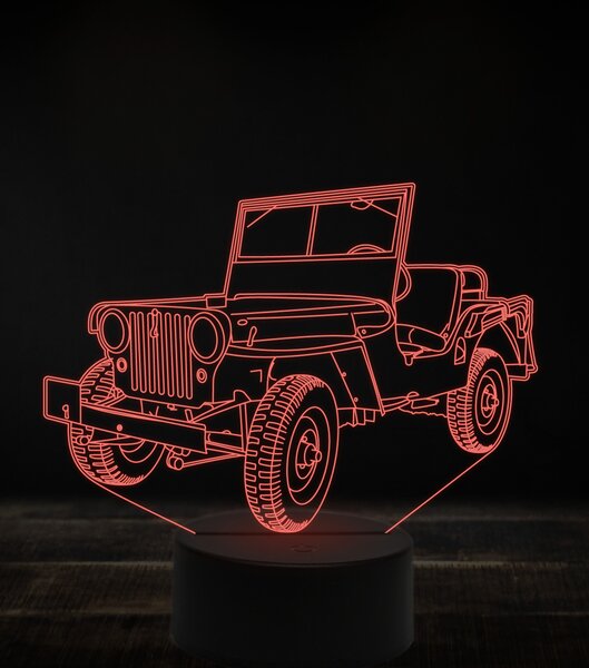 Beling 3D lampa, Jeep Willys MB 7 farebná, VBN3