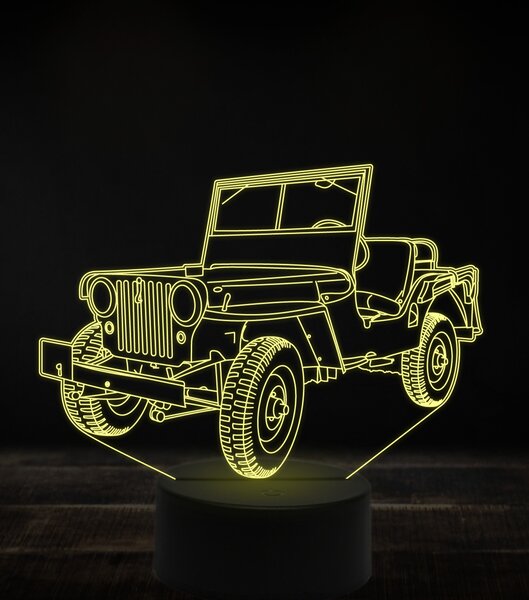 Beling 3D lampa, Jeep Willys MB 7 farebná, VBN3