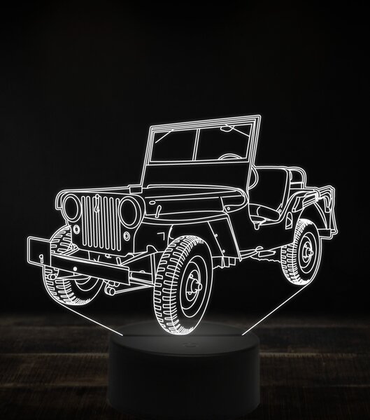 Beling 3D lampa, Jeep Willys MB 7 farebná, VBN3