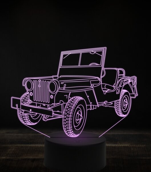 Beling 3D lampa, Jeep Willys MB 7 farebná, VBN3