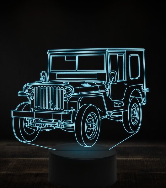 Beling 3D lampa, Jeep Hotchkiss M201, 7 farebná, VBN8