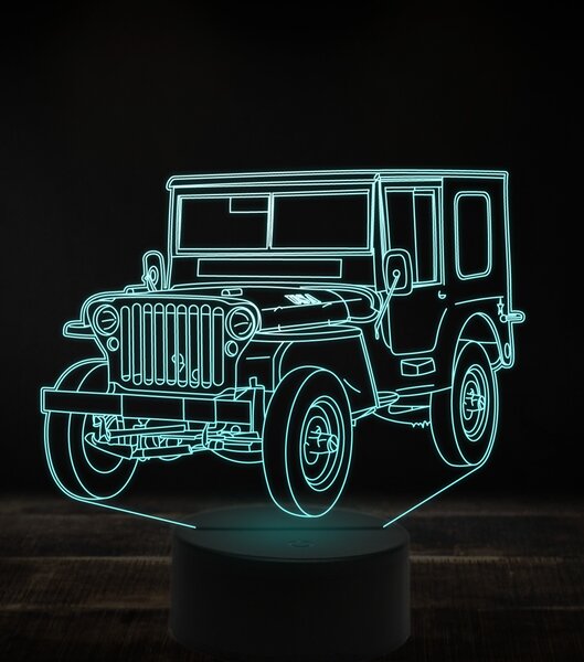 Beling 3D lampa, Jeep Hotchkiss M201, 7 farebná, VBN8