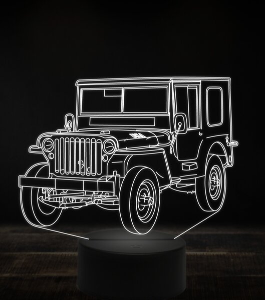 Beling 3D lampa, Jeep Hotchkiss M201, 7 farebná, VBN8