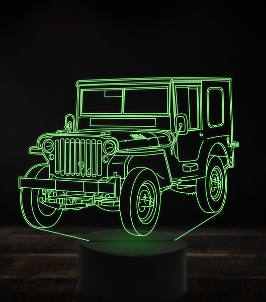 Beling 3D lampa, Jeep Hotchkiss M201, 7 farebná, VBN8
