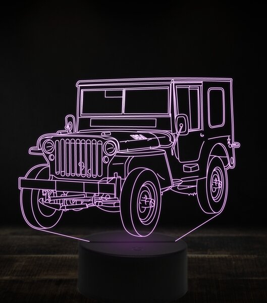 Beling 3D lampa, Jeep Hotchkiss M201, 7 farebná, VBN8