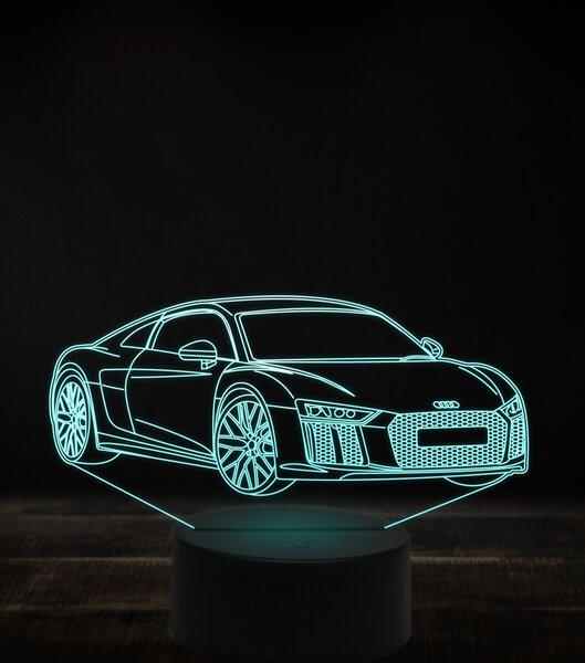 Beling 3D lampa, Audi R8 V10,7 farebná, VBN19