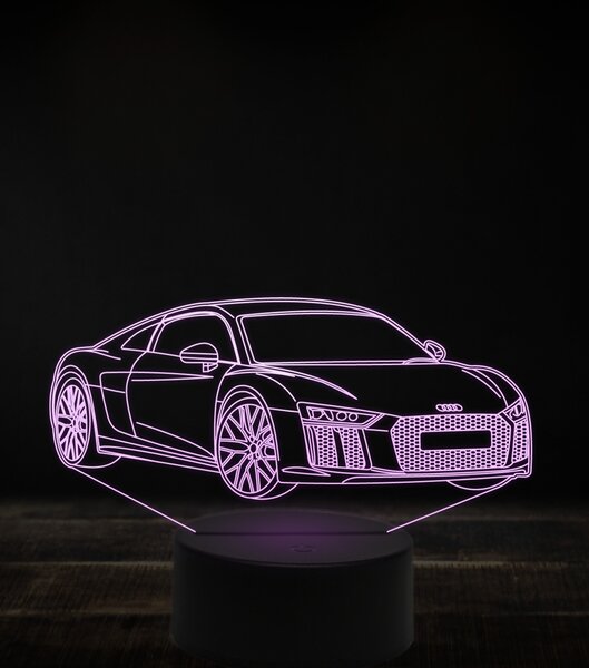 Beling 3D lampa, Audi R8 V10,7 farebná, VBN19