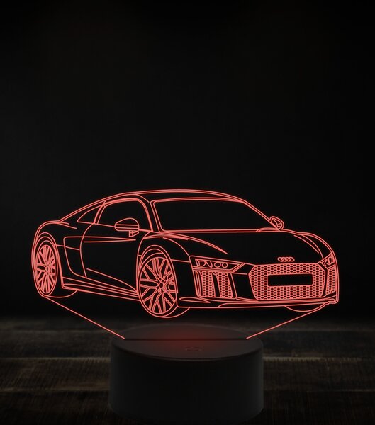 Beling 3D lampa, Audi R8 V10,7 farebná, VBN19