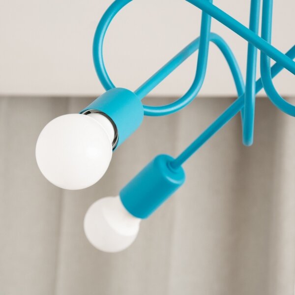 LED Detský prisadený luster OXFORD 3xE27/15W/230V modrý