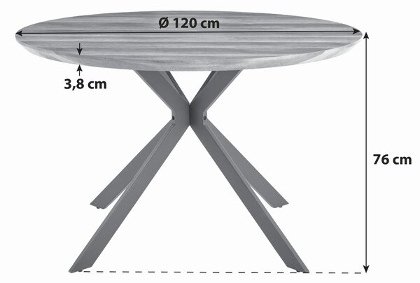 JEDÁLENSKÝ STÔL, čierna, farba duba, 120/120/76 cm MID.YOU - Stoly, Online Only